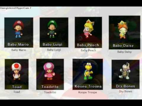 Mario kart wii characters (and how to unlock) - YouTube