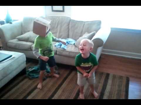 2 and 4 year olds Shuffling with Robot head to LMFAO's Party Rock Anthem