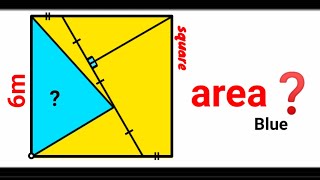 Can you find area of the Blue triangle? | (Fun Geometry Problem) | #math #maths | #geometry