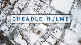 Cheadle Hulme Covered With Snow - Great Manchester - England 4K Footage Drone