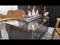 Video IMPACT Fire Table - Burn Propane or Natural Gas, Rectangular Modern Industrial Design