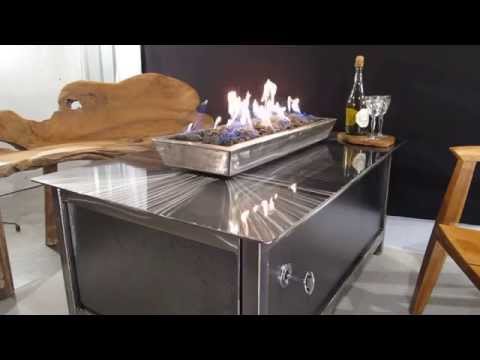 IMPACT Fire Table - Burn Propane or Natural Gas, Rectangular Modern Industrial Design