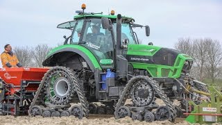Deutz Fahr Agrotron 7250 TTV on Soucy Tracks | Planting onions | Uien planten