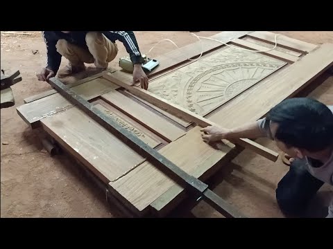 Cửa gỗ đẹp, vào keo cửa gỗ 5phân