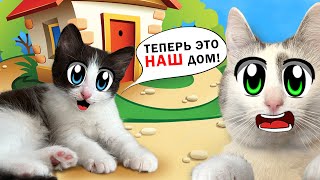 Котята Знакомятся С Домом! Встреча Кошечки Исы И Кота Малыша! Два Котёнка Юги И Яни 24 Часа Играют