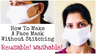 How To Make A Mask Without Stitching | Quick Reusable Face Mask | DIY | Ruchi’s Crafeteria
