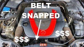 My Mercedes Broke Again (what happens when your Serpentine belt snaps)