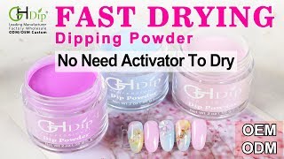 Ombre and Colorful Dip Nail Arts by Fast Drying Dip Powder System