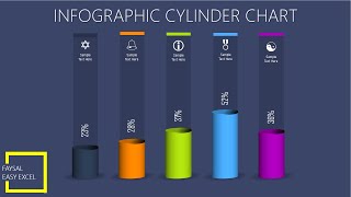 3D Infographic Cylinder Chart In Excel 2016