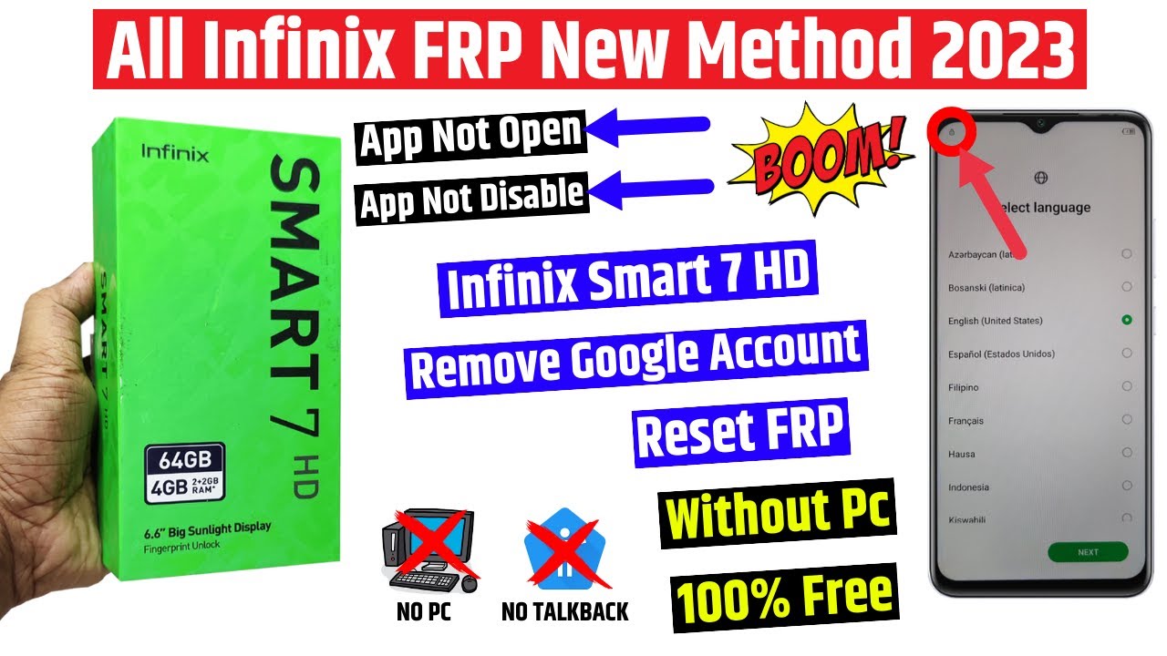 Infinix smart 7 hd reset frp lock | New method 2023 | Infinix smart 7 hd reset frp lock | New method 2023 |