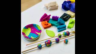 Polymer clay bowls and beads! Made with McHarper Week 5, ep 3 Art tutorials crafts at home