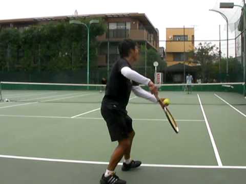 テニス練習（網球教學）　サーブ（發球）の打ち方（１）