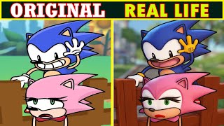 Amy Is Stuck, Sonic Rescues Her - Sonic The Hedgehog 3 Animation Sonic Original Vs Plush Toys