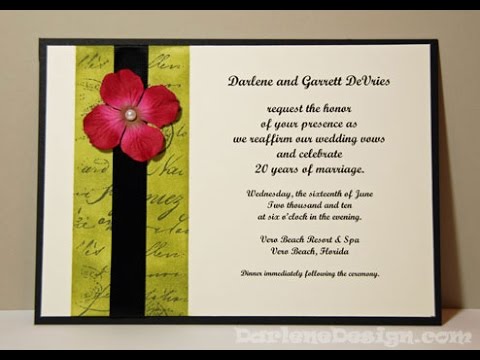 Wedding Vow Renewal Invitation Watch as I make this invitation from start 