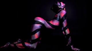 Painted galaxy swirl on Cassanna - Body painting video - Lana Chromium studio in San Diego