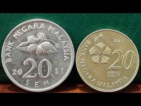 245 เหรียญเงินเก่ามาเลเซีย ชุด 3 ชนิด 20 เซนต์ มี 3 รูปแบบ 20 sen (cent) Malaysia old coin set 3