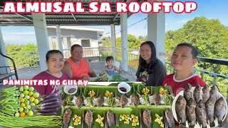 Almusal Sa Rooftop Pritong Tilapia At Nilagang Okra, Sitaw At Talong
