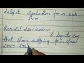 Write Sick leave application to the Principal - Letter writing in Cursive