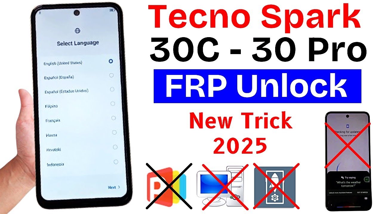 Tecno Spark 30c | 30 Pro Google/Frp Bypass Android 14 Tecno Spark 30c | 30 Pro Google/Frp Bypass Android 14