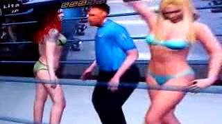 WWE SmackDown! Here Comes The Pain - Lita And Torrie Wilson Both In Bra And Panties Glicth