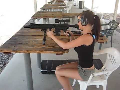 gun HOT CHICK AR15 rifle range