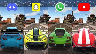 Whatsapp vs Snapchat vs Discord vs Youtube meme - All Drip Cars (Ultimate Car Dr