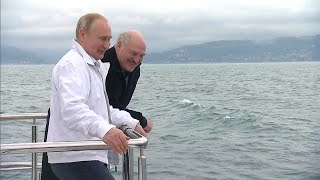 Russian President Vladimir Putin and Belarus President Lukashenko take Boat Tour In Black Sea