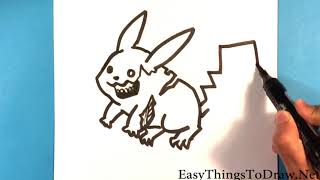How to Draw Zombie Pikachu - Step by Step - Beginners