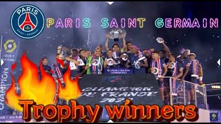 Paris Saint Germain Trophy Winning Celebrations League 1- Di Marias Last Goal -Mbappe New Contract.