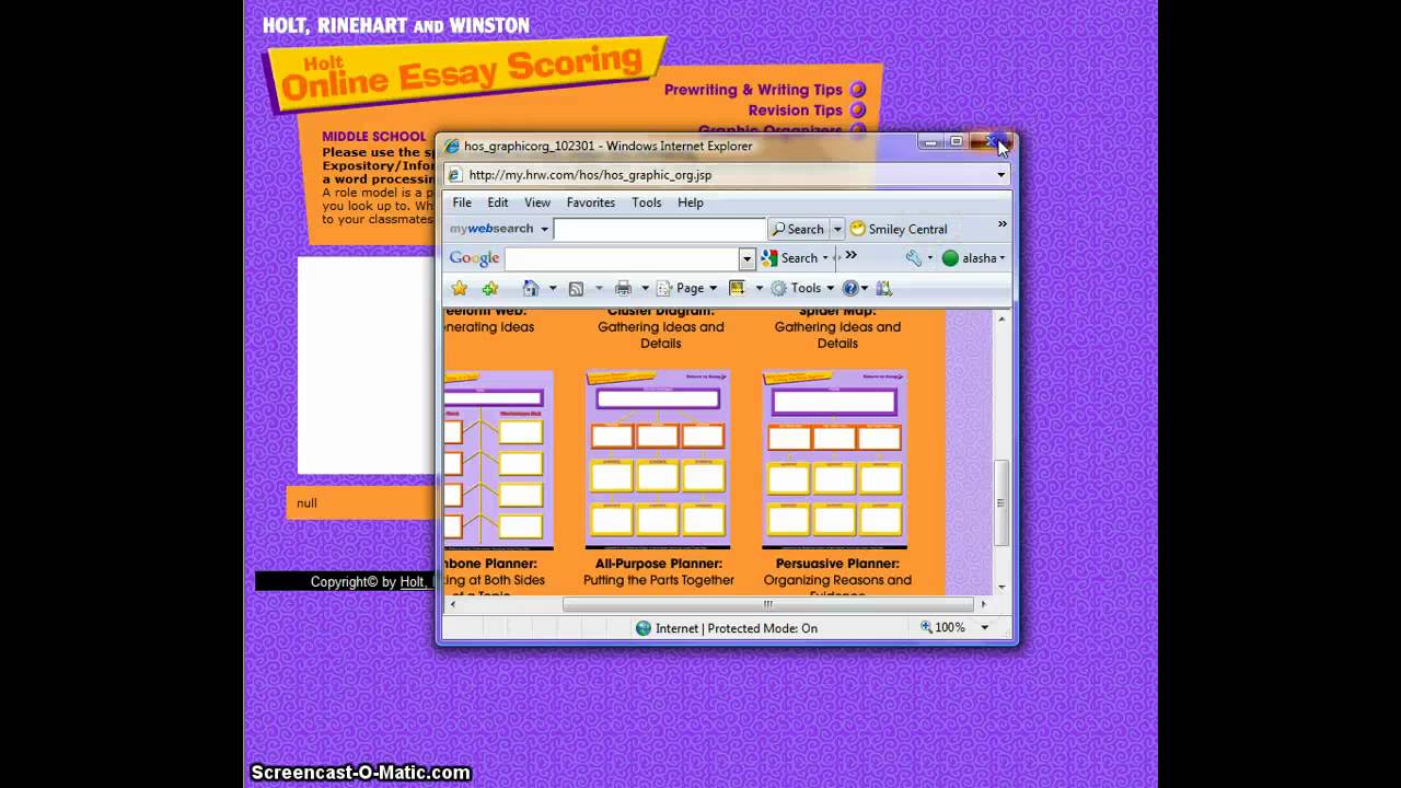 Online grading of essays