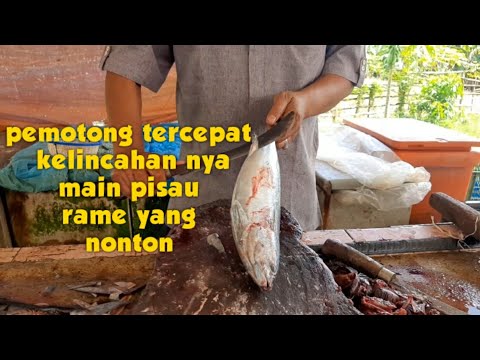 pemotong tercepat kelincahanya main pisau rame yang nonton