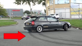 Tunerjdm Cars Leaving Carmeet - Civic Loses Control - Weird Moments