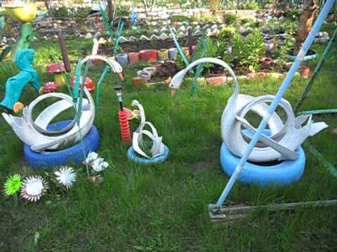 Поделки из шин на участок сада Поделки из шин на участок сада