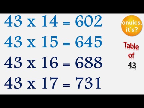 Table of 43 | 43 Pahada ka | multiplication se | guna karke | पहाड़ा ४३ का
