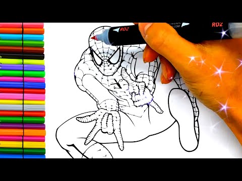 Vẽ Siêu Nhân Người Nhện | Dạy Bé Tô Màu Siêu Nhân Người Nhện Tuyệt Đẹp
