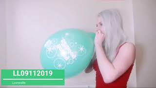 165 Ll09112019 Blonde Girl Is Blowing Up A Balloon Until It Pops