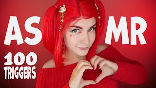 ASMR 2 HOUR ❤️ 100 RED TRIGGERS for Sleep and Tingles 🍎😴
