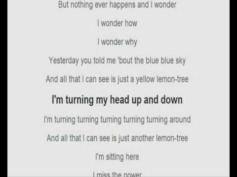 LETRA DE LEMON TREE DE FOOLS GARDEN letra de lemon tree de fools garden: