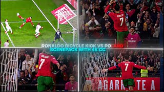 Cristiano Ronaldo Bicycle Kick Vs Poland Rare Clips Scenepack 4K