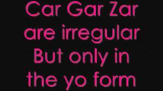 Spanish Car Gar Zar Verbs Conjugations (Preterite) Nursery Rhyme Remix
