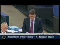 Presentation of the outcome of the European Council at the EP