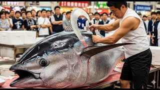 Perfect Otoro & Akami Carving From Giant Bluefin Tuna Sushi Master Skills