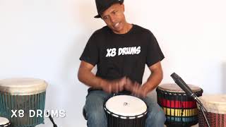 X8 Drums World Rhythm Djembe Drum 24 in. Tall x 12 in. Head