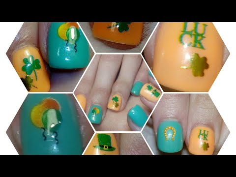 ST.PATRICK'S DAY NAIL DESIGNE ON FULL COVER TIPS ST.PATRICK'S DAY NAIL DESIGNE ON FULL COVER TIPS