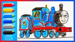 How To Draw Edward Blue Engine Thomas And Friends Drawing And Coloring Lesson For Kids