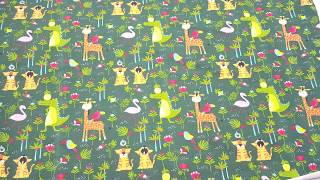 Colorful Animal Knit Fabric By Stof France In Dark Green