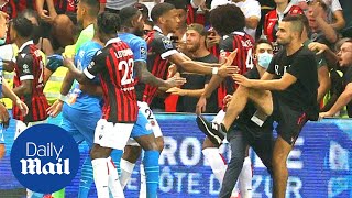 Nice Vs Marseille Match Suspended After Fans Storm Pitch