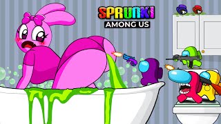 Mini Crewmate Among Us Vs Sprunki Pinki Bath Gyat In Bathroom Animation
