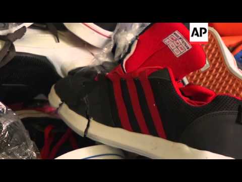 Fake branded goods destroyed by customs officers