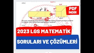 2023 LGS Matematik Soruları Ve Açıklamalı Çözümleri